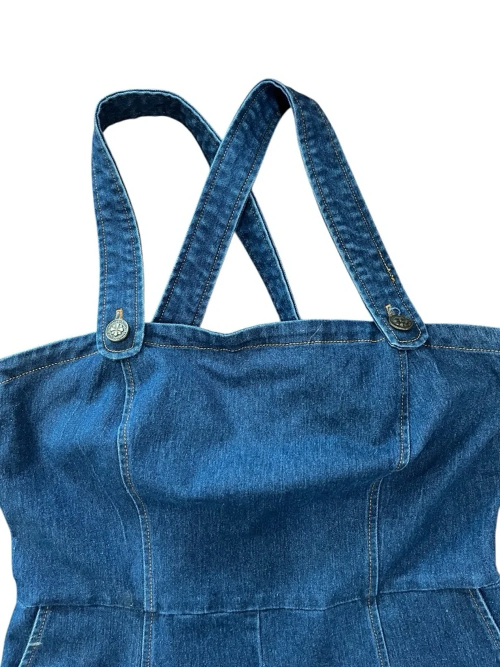 Bright & Beautiful shortalls jumper stretch denim jumpsuit Size 16 - Picture 4 of 9